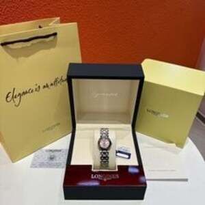 Longines PrimaLuna Quartz Stainless Steel Pink Sunray Dial Diamond Marker Ladies